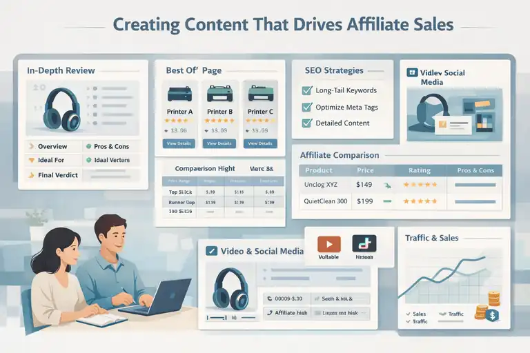 How to Make Real Money Affiliate Marketing from Scratch An informative illustration about Creating Content That Drives Affiliate Sales