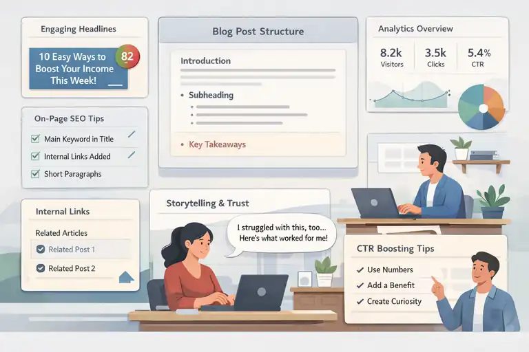 An informative illustration about Creating High-Quality Blog Content That Drives Income