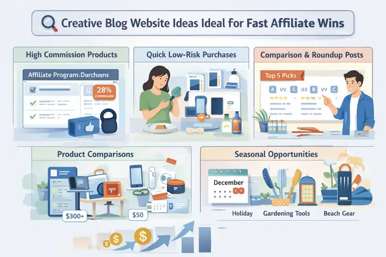 An informative illustration about Creative Blog Website Ideas Ideal For Fast Affiliate Wins