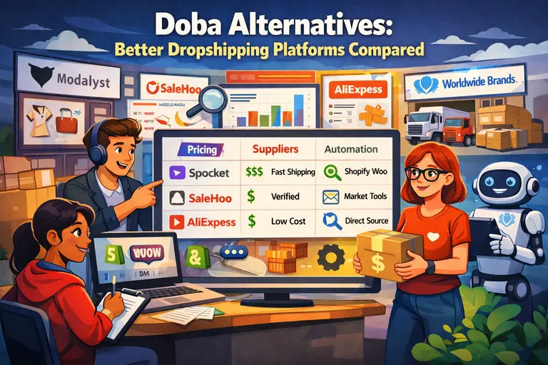 An informative illustration about Doba Alternatives: Better Dropshipping Platforms Compared