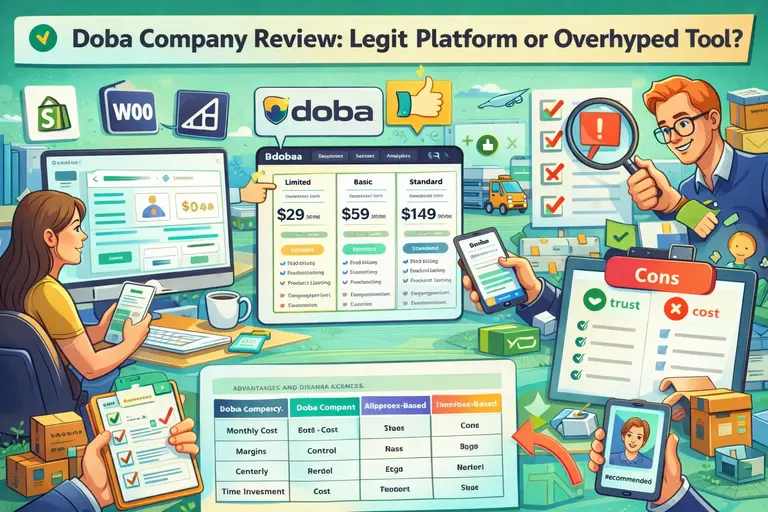 An informative illustration about Doba Company Review: Legit Platform or Overhyped Tool?
