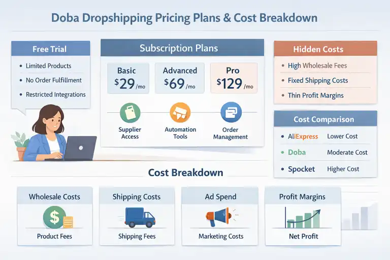 An informative illustration about Doba Dropshipping Pricing Plans And Cost Breakdown