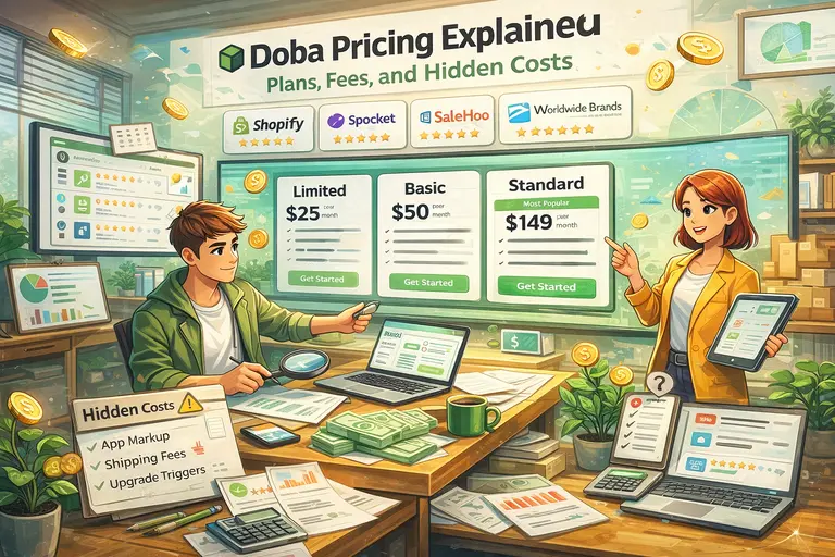 An informative illustration about Doba Pricing Explained: Plans, Fees, and Hidden Costs