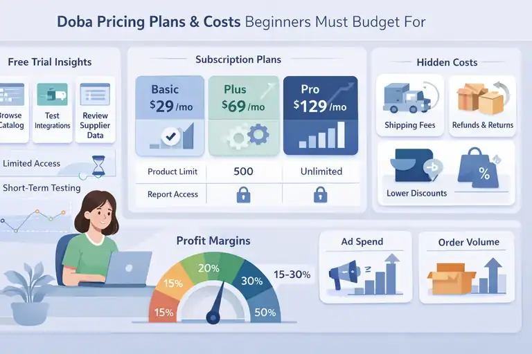 An informative illustration about Doba Pricing Plans And Costs Beginners Must Budget For