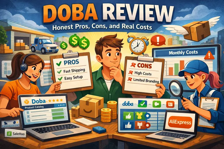 An informative illustration about Doba Review: Honest Pros, Cons, and Real Costs
