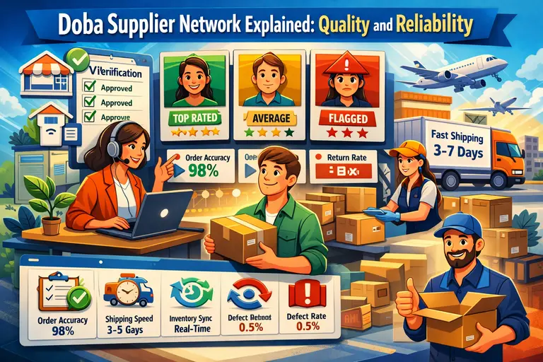 An informative illustration about Doba Supplier Network Explained: Quality and Reliability