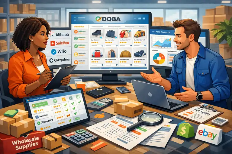 An informative illustration about Doba Wholesale Access To Suppliers, Products, And Tools