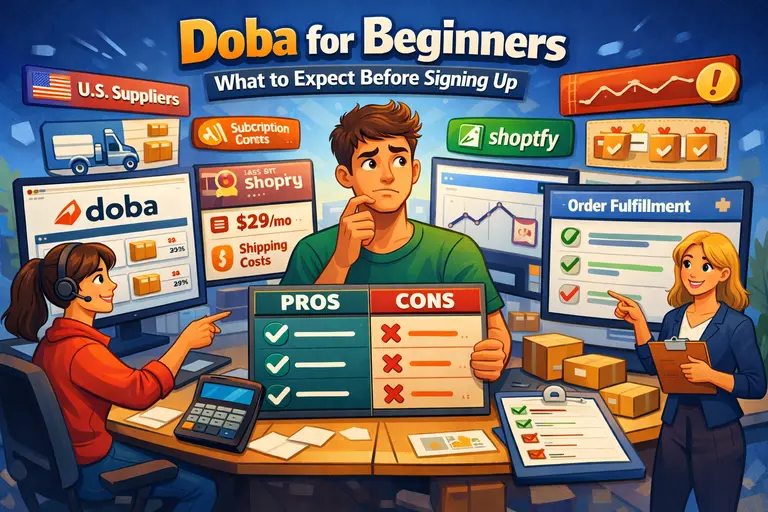 An informative illustration about Doba for Beginners: What to Expect Before Signing Up