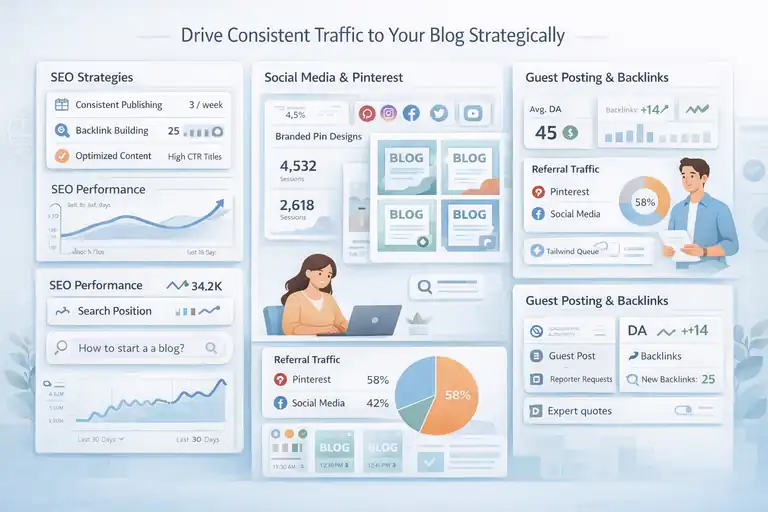 An informative illustration about Drive Consistent Traffic to Your Blog Strategically