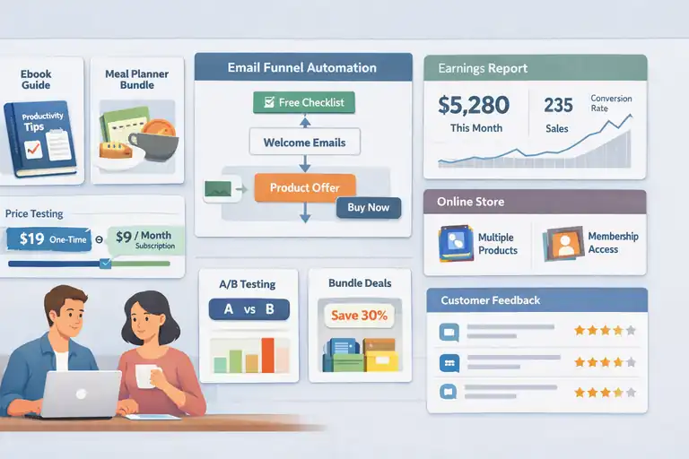 Monetize Your Blog With Income Streams That Scale An informative illustration about Earn Recurring Revenue Through Digital Products