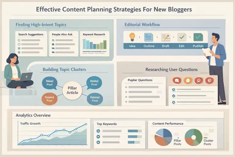An informative illustration about Effective Content Planning Strategies For New Bloggers