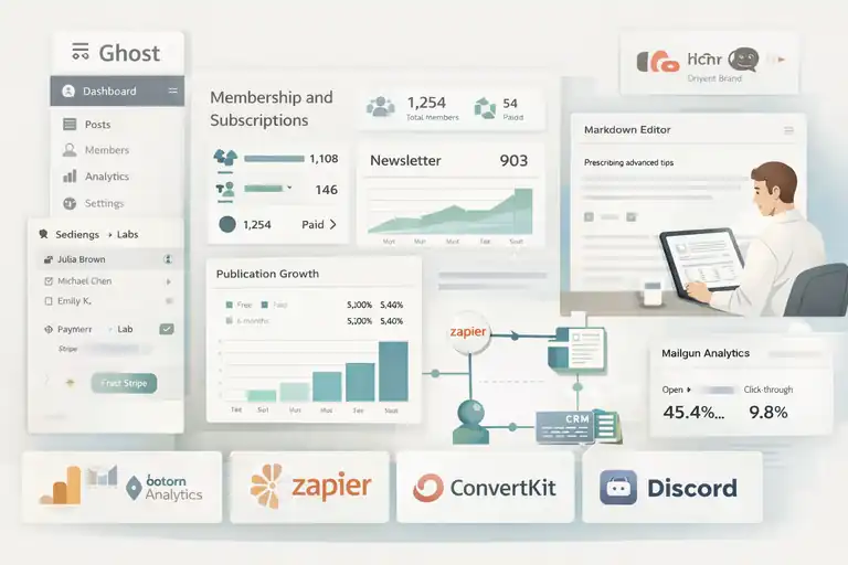 An informative illustration about Ghost: The Professional Platform for Content-Driven Brands