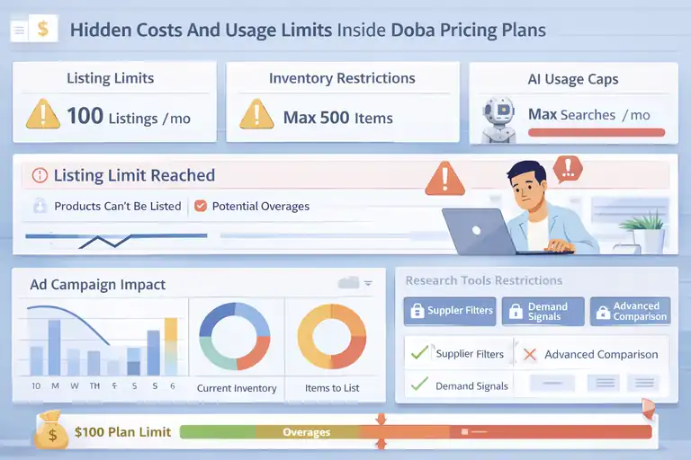 An informative illustration about Hidden Costs And Usage Limits Inside Doba Pricing Plans