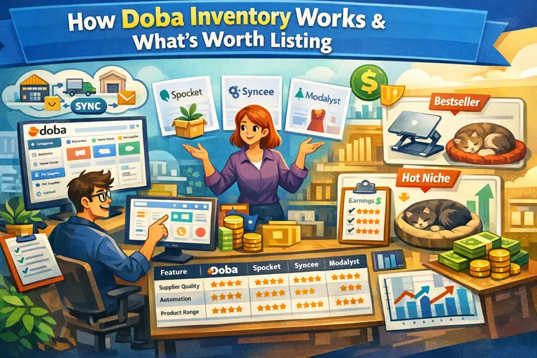 An informative illustration about How Doba Inventory Works and What’s Worth Listing