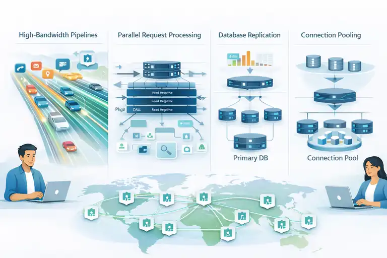 How WP Engine Data Centers Improve Your Site Load Time An informative illustration about How WP Engine Data Centers Improve Traffic Handling Now