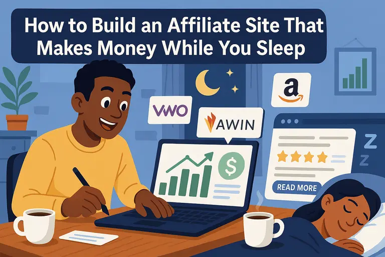 An informative illustration about How to Build an Affiliate Site That Makes Money While You Sleep