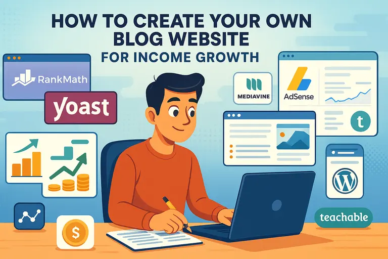 An informative illustration about How to Create Your Own Blog Website for Income Growth