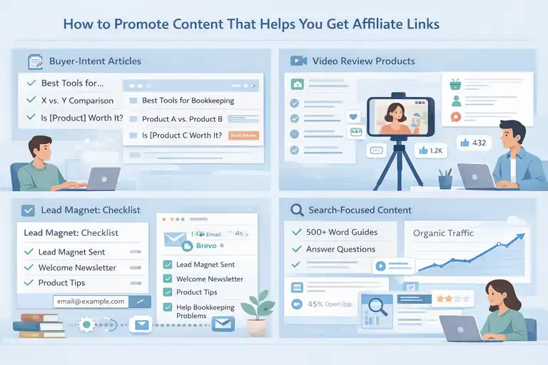 How to Get Affiliate Links Fast and Start Earning An informative illustration about How to Promote Content That Helps You Get Affiliate Links