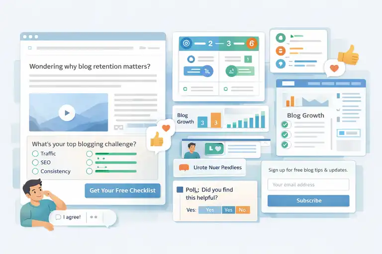 An informative illustration about Increase Engagement to Improve Blog Retention