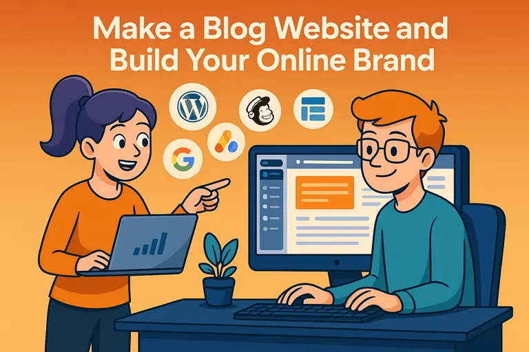 An informative illustration about Make a Blog Website and Build Your Online Brand