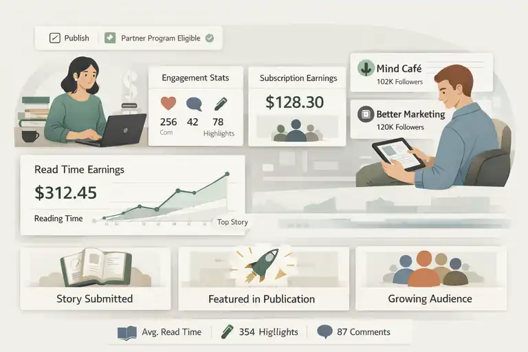 An informative illustration about Medium: Best for Writers Who Want Built-In Traffic
