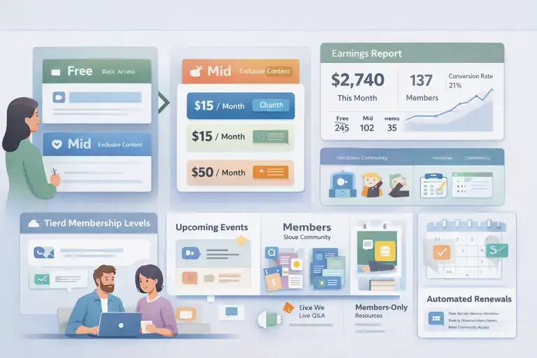 Monetize Your Blog With Income Streams That Scale An informative illustration about Offer Paid Memberships or Exclusive Communities