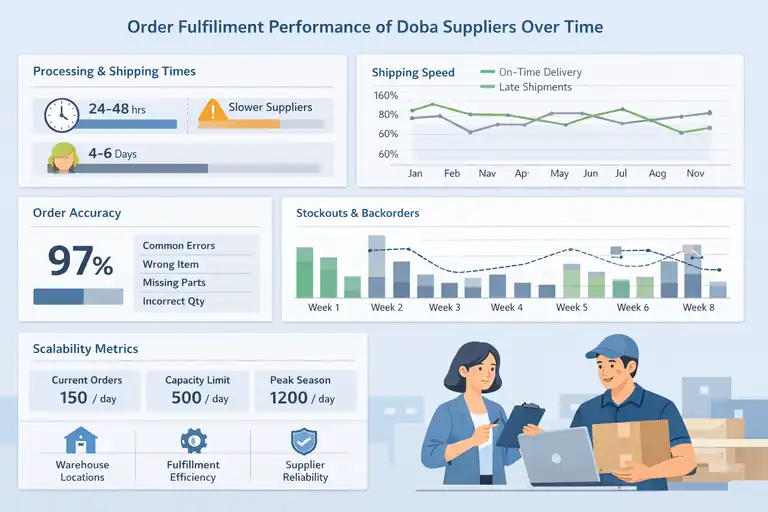 An informative illustration about Order Fulfillment Performance Of Doba Suppliers Over Time