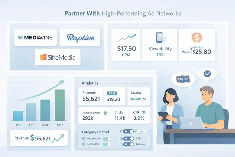 An informative illustration about Partner With High-Performing Ad Networks