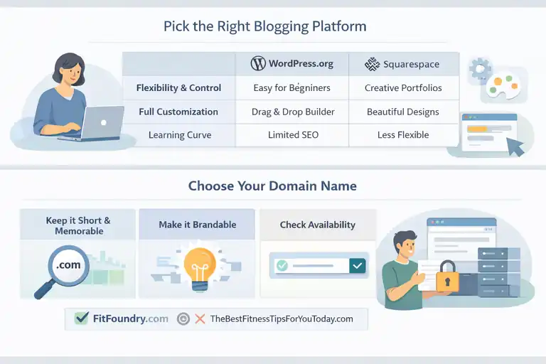 An informative illustration about Pick the Right Blogging Platform and Domain Name