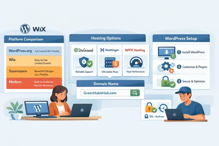 An informative illustration about Pick the Right Blogging Platform and Hosting Setup
