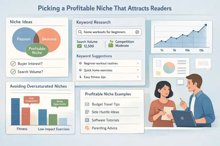 An informative illustration about Picking a Profitable Niche That Attracts Readers