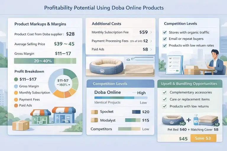 An informative illustration about Profitability Potential Using Doba Online Products