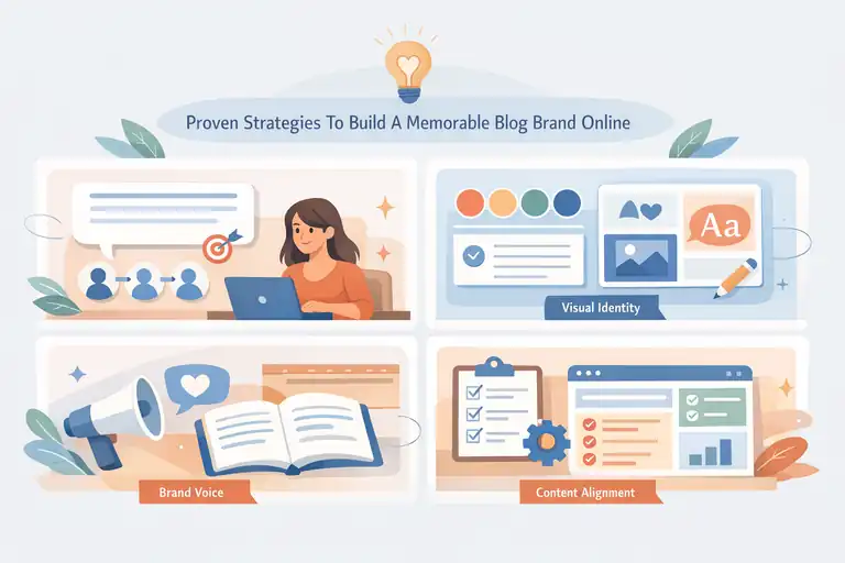 An informative illustration about Proven Strategies To Build A Memorable Blog Brand Online