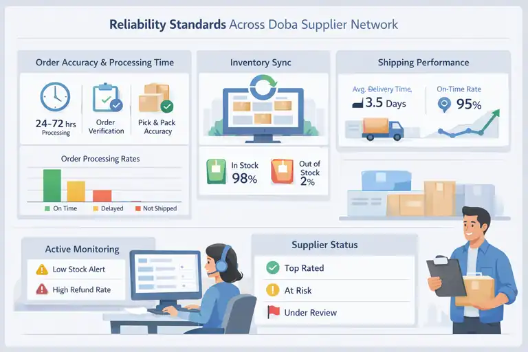An informative illustration about Reliability Standards Used Across Doba Supplier Network