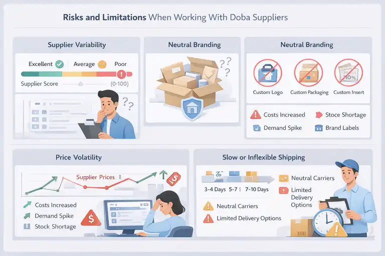 An informative illustration about Risks And Limitations When Working With Doba Suppliers