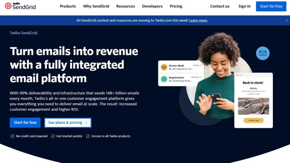 Best Email Marketing Services for Small Business SendGrid screenshot