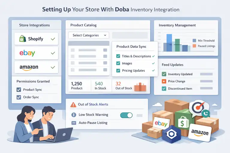 An informative illustration about Setting Up Your Store With Doba Inventory Integration