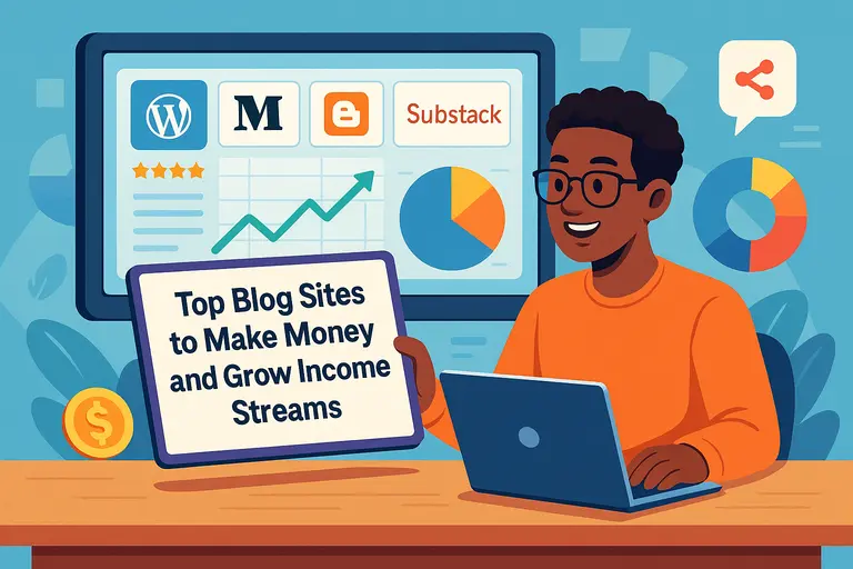An informative illustration about Top Blog Sites to Make Money and Grow Income Streams