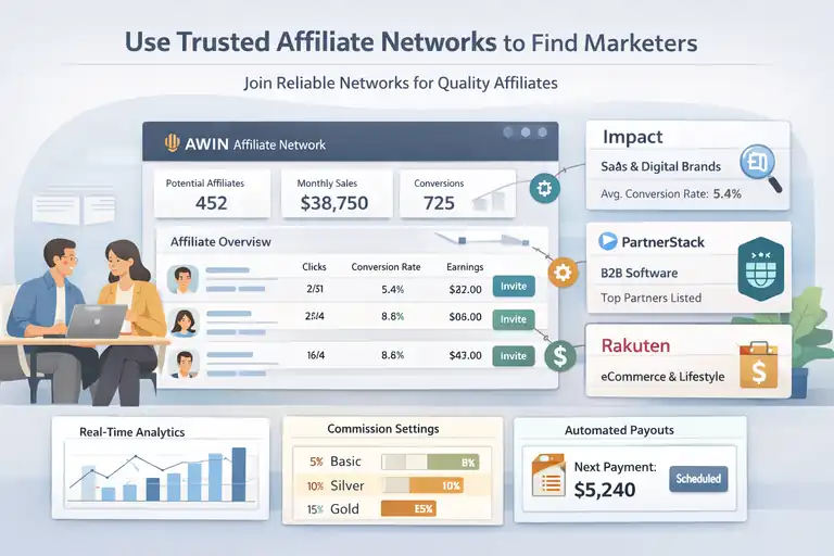 An informative illustration about Use Trusted Affiliate Networks to Find Marketers