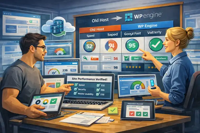An informative illustration about Validating Site Performance After WP Engine Migration Fully