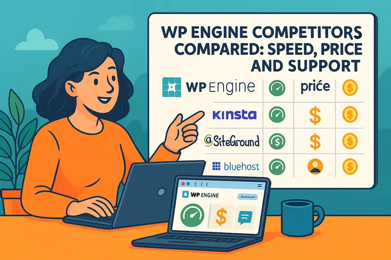 WP Engine Competitors Compared: Speed, Price, and Support An informative illustration about WP Engine Competitors Compared: Speed, Price, and Support