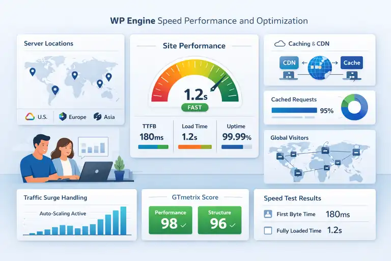 An informative illustration about WP Engine Speed Performance and Optimization