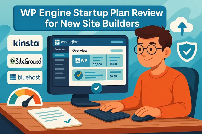 An informative illustration about WP Engine Startup Plan Review for New Site Builders