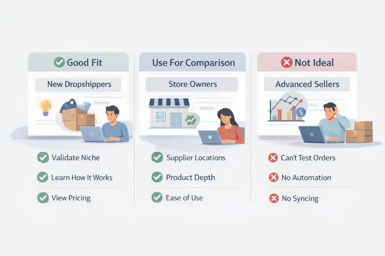 An informative illustration about Who The Doba Free Trial Is Best For And Who It’s Not