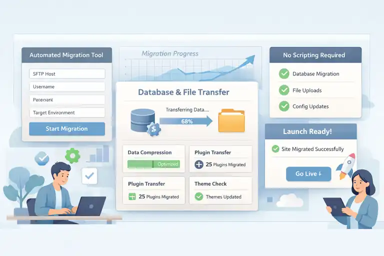 An informative illustration about Why Automated Migration Eliminates Manual WordPress Tasks