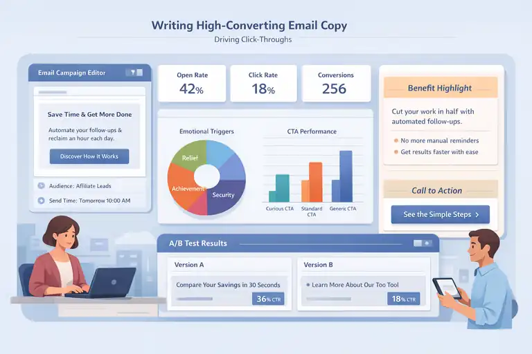 An informative illustration about Writing High-Converting Email Copy That Drives Click-Throughs