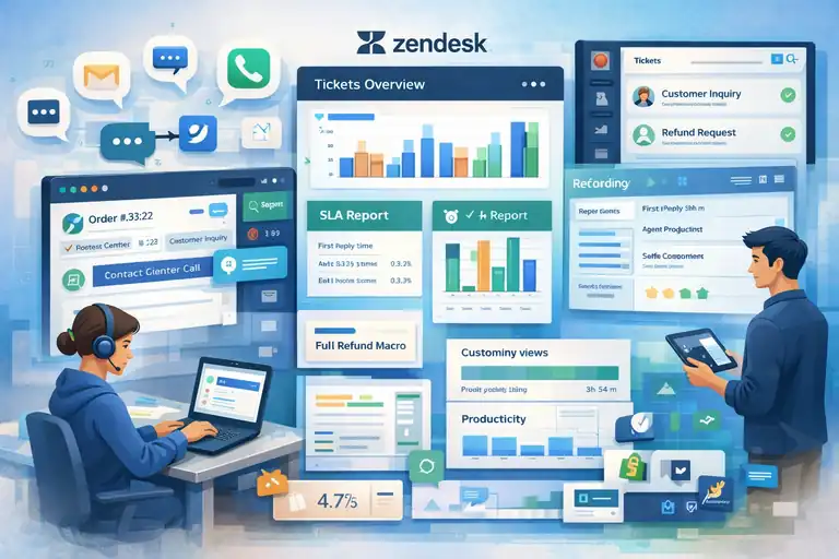 An informative illustration about Zendesk Support Suite for Scalable Ecommerce Teams
