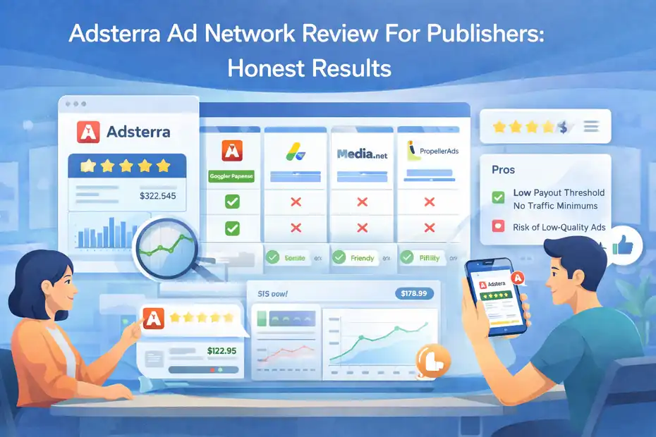 An informative illustration about Adsterra Ad Network Review For Publishers: Honest Results