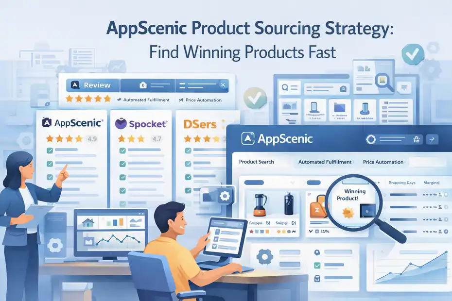 An informative illustration about Appscenic Product Sourcing Strategy: Find Winning Products Fast