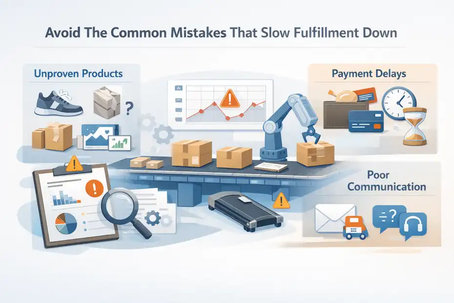 An informative illustration about Avoid The Common Mistakes That Slow Fulfillment Down